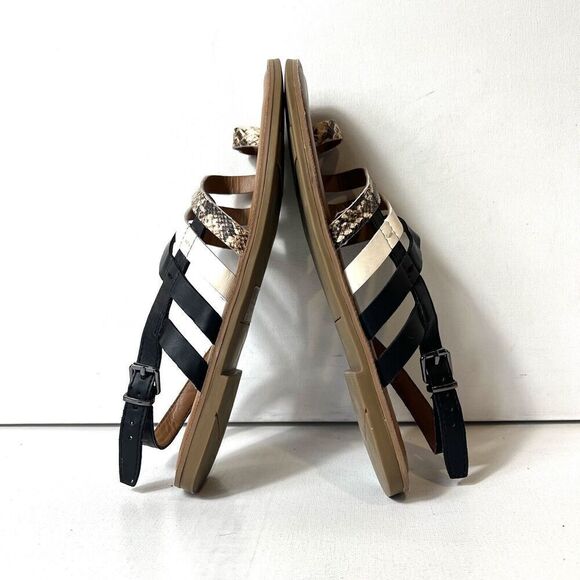 Franco Sarto Summer Sandals Synthetic Womens Sz 8.5M Sling Back Toe Ring Strappy - Picture 5 of 10